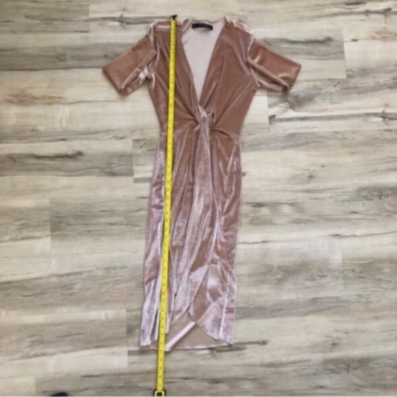 Champagne Velour Zara Basics Cocktail Dress - Picture 12 of 13